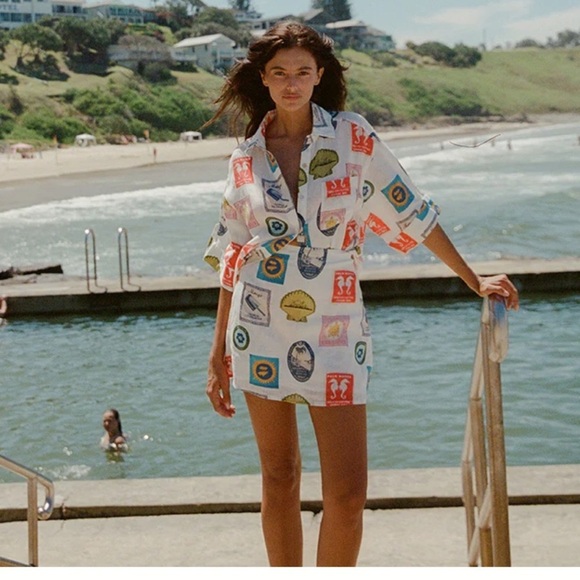 Palm Noosa The East Mini Skirt NWT Postage Stamp Print - Picture 14 of 14